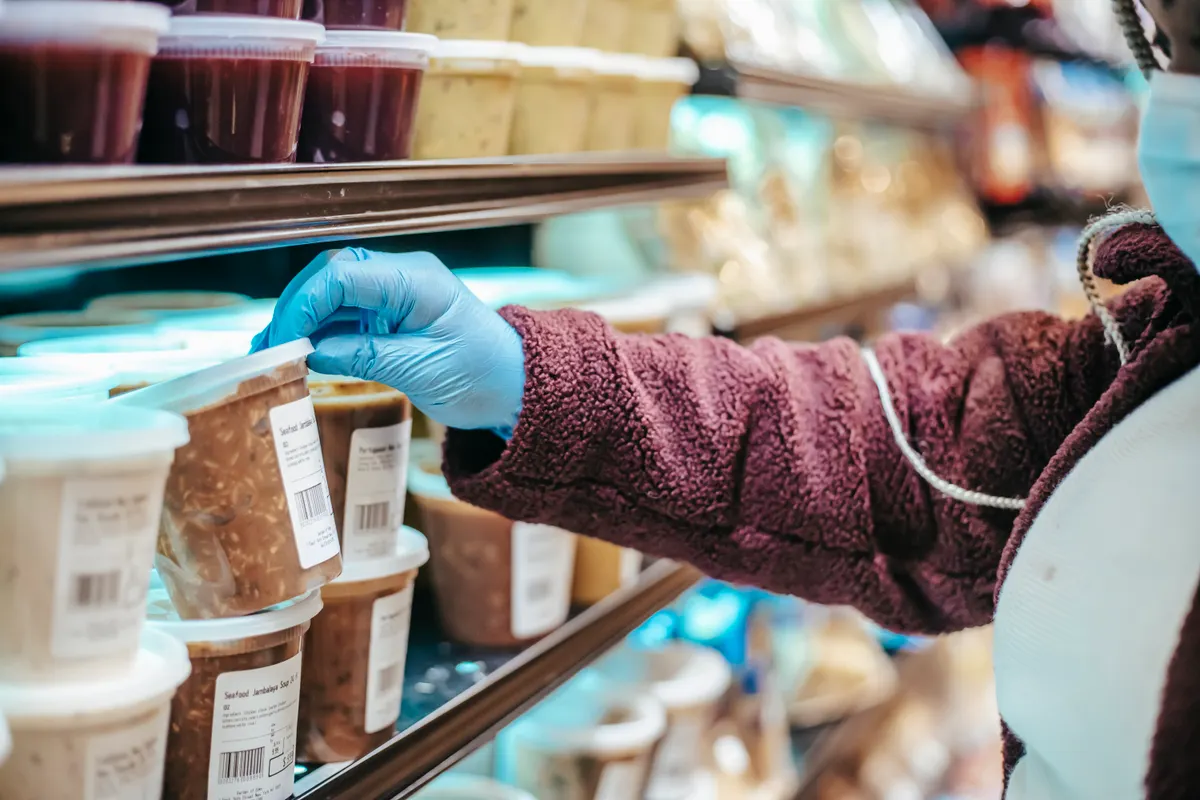 Étiquette imprimée sur un emballage alimentaire
