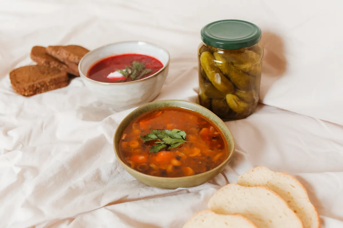 Soupe maison conservée en bocaux