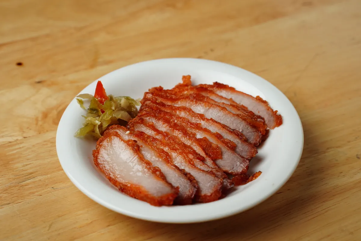 Rôti de porc tranché