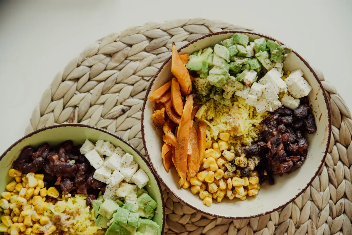 Bol repas composé avec des restes